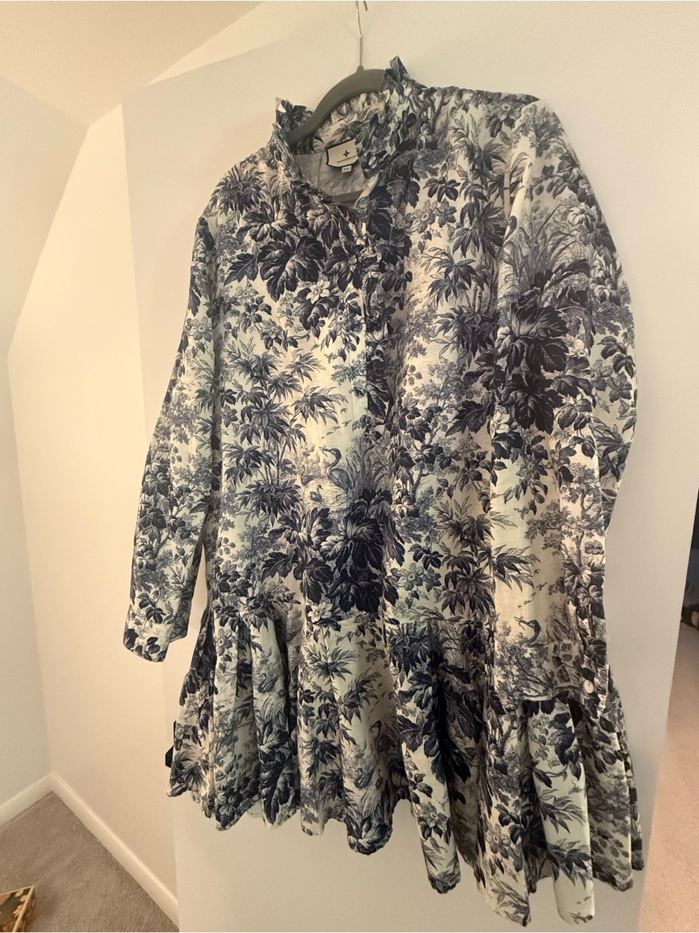 Tuckernuck Blue and White Toile Mini Dress Never Worn